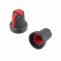 KA483-5 knoflík plastový, průměr 15mm, osa 6mm, černo/červený