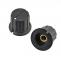 KN-8C knoflík plastový, průměr 35mm, osa 6mm, černý