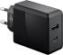 Napájecí zdroj síťový USB-A, USB-C PD (Power Delivery), černý GB 44960