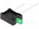 LED  zakrytovaný  zelená  3mm  -25÷85°C  IP40  Těleso  černá