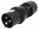 Konektor  napájecí AC  zástrčka  vidlice  16A  230VAC  IP44  PIN  3