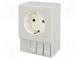 Zásuvka typu F  250VAC  16A  IP20  DIN  92x62x48mm