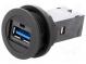 Zásuvka USB  22mm  -25÷70°C  Ø22,3mm  IP20  černá  USB 3.0 A/A