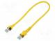 Patch cord  S/FTP  6a  lanko  Cu  PUR  žlutá  0,5m  27AWG  Žíly    8