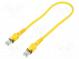 Patch cord  S/FTP  6a  lanko  Cu  PUR  žlutá  0,5m  27AWG  Žíly    8