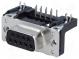 D-Sub  PIN  9  zásuvka  zásuvka  západka PCB  úhlové 90°  THT  M3