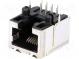 Zásuvka  RJ45  PIN  8  Uspořádání výv  8p8c  THT  na PCB