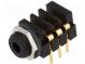 Zásuvka  Jack 3,5mm x 18,6mm  zásuvka  stereo  s vypínačem  THT