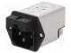 Konektor  napájecí AC  zásuvka  vidlice  6A  250VAC  IEC 60320