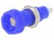 Zásuvka  banánek 4mm  10A  50VDC  28,5mm  modrá  niklovaný  10mΩ