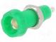 Zásuvka  banánek 4mm  10A  50VDC  28,5mm  zelená  niklovaný  10mΩ