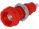 Zásuvka  banánek 4mm  10A  50VDC  28,5mm  červená  niklovaný  10mΩ