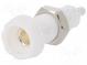 Zásuvka  banánek 4mm  10A  50VDC  28,5mm  bilá  niklovaný  10mΩ