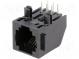Zásuvka  RJ12  PIN  6  Kat  3  Uspořádání výv  6p6c  THT  na PCB