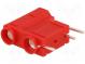 Zásuvka  banánek 4mm  10A  250VDC  červená  stříbřený  PCB  29,7mm