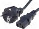 Kabel  CEE 7/7 (E/F) vidlice,IEC C13 zásuvka  PVC  2,5m  černá