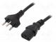 Kabel  IEC C13 zásuvka,vidlice SEV-1011 (J)  PVC  2,5m  černá