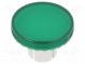 Čočka pro tlačítko  22mm  čirá-zelená  plast  Ø19,7mm