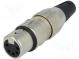 Zástrčka  XLR  zásuvka  PIN  5  přímý  na kabel  pájení  stříbřený