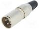 Zástrčka  XLR  vidlice  PIN  3  přímý  na kabel  pájení  stříbřený