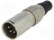 Zástrčka  XLR  vidlice  PIN  4  přímý  na kabel  pájení  stříbřený