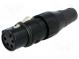 Zástrčka  XLR  zásuvka  PIN  4  přímý  na kabel  pájení  stříbřený