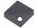 Button  rectangular  grey  polyamide  15.5x15.5mm
