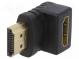 Adaptér  HDMI zásuvka 90°,HDMI vidlice  černá
