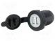 Automobilový napájecí zdroj  USB A zásuvka x2  5V/2x2,1A  černá