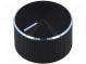 Knoflík  s ukazatelem  hliník,plast  Pr.hříd  6mm  Ø22,8x13mm