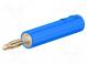 Adaptér  banánek 2mm  10A  30VAC  60VDC  modrá  zlacený  36mm