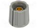 Knoflík  s ukazatelem  ABS  Pr.hříd  6mm  Ø16x15,5mm  šedá