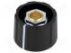 Knoflík  s ukazatelem  ABS  Pr.hříd  6mm  Ø23x15,5mm  černá