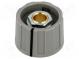 Knoflík  s ukazatelem  ABS  Pr.hříd  6mm  Ø23x15,5mm  šedá
