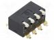 Přepínač  DIP-SWITCH  Počet sekcí  4  ON-OFF  0,025A/24VDC  pol  2