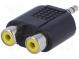 Adaptér  Jack 3,5mm vidlice,RCA zásuvka x2  stereo