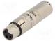 Spojka  XLR vidlice 5pin,XLR zásuvka 3pin  stříbrná  přímý