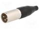 Zástrčka  XLR  vidlice  PIN  3  přímý  na kabel  pájení  stříbřený