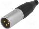 Zástrčka  XLR  vidlice  PIN  3  přímý  na kabel  pájení  zlacený