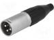 Zástrčka  XLR  vidlice  PIN  3  přímý  na kabel  pájení  stříbřený