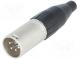 Zástrčka  XLR  vidlice  PIN  4  přímý  na kabel  pájení  stříbřený