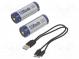Akum  Li-Ion  26650  3,6V  5200mAh  Ø26,3x70,5mm  Sada  kabel USB