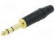 Zástrčka  Jack 6,35mm  vidlice  stereo  přímý  na kabel  pájení