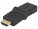 Adaptér  HDMI otočná zásuvka ±90°,HDMI vidlice  černá