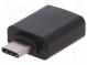 Adaptér  USB 3.0,USB 3.1  USB A zásuvka, USB C vidlice  černá