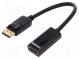 Cable  DisplayPort 1.2  DisplayPort plug,HDMI socket  150mm