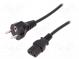 Kabel  CEE 7/7 (E/F) vidlice,IEC C13 zásuvka  1,2m  černá  10A