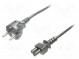 Kabel  CEE 7/7 (E/F) vidlice,IEC C5 zásuvka  750mm  černá  10A