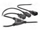 Kabel  IEC C13 zásuvka x2,IEC C14 vidlice  1,7m  černá  10A  250V