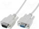 Kabel  D-Sub 9pin zásuvka,D-Sub 9pin vidlice  10m  šedá  tienený